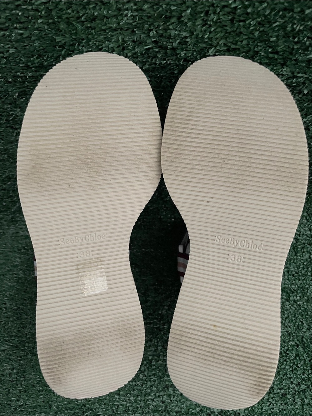 SEE BY CHLOE White Yumi Ribbon Straps Chunky Platform Wedge Sandals EU 38 US 8 - Picture 6 of 13